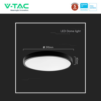 V-Tac Pro VT-8624 Plafoniera LED Rotonda 24W SMD Chip Samsung IP44