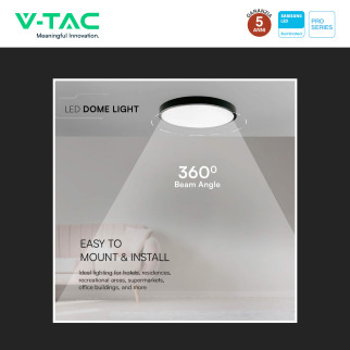 V-Tac Pro VT-8624 Plafoniera LED Rotonda 24W SMD Chip Samsung IP44