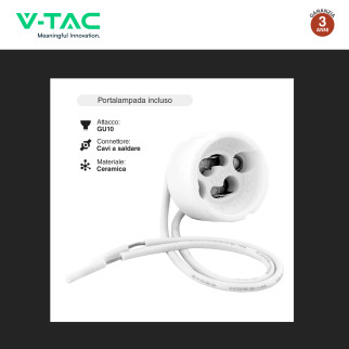 V-Tac VT-802-W Portafaretto Rotondo a Plafone con Portalampada