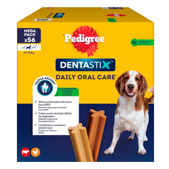 56 Stick per l'Igiene Orale del Cane Pedigree Dentastix Medium