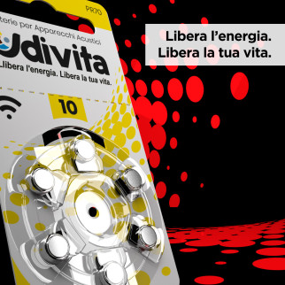 Udivita Misura 10 60 Batterie per Apparecchi Acustici Blister 6 pile