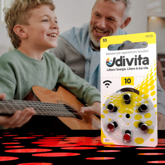 Udivita Misura 10 60 Batterie per Apparecchi Acustici Blister 6 pile