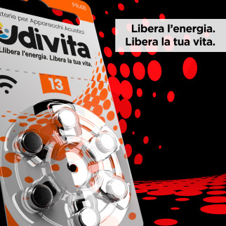Udivita Misura 13 60 Batterie per Apparecchi Acustici Blister 6 pile