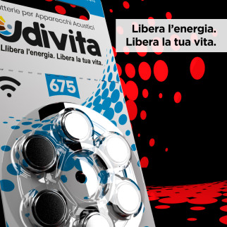 Udivita Misura 675 60 Batterie per Apparecchi Acustici Blister 6 pile