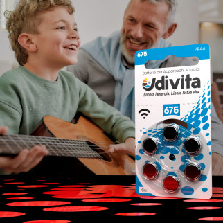 Udivita Misura 675 60 Batterie per Apparecchi Acustici Blister 6 pile