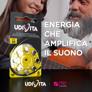 Udivita Misura 10 80 Batterie per Apparecchi Acustici Blister 8 pile