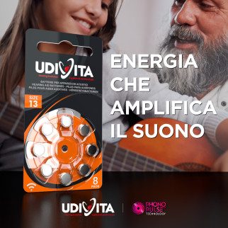 Udivita Misura 13 80 Batterie per Apparecchi Acustici Blister 8 pile