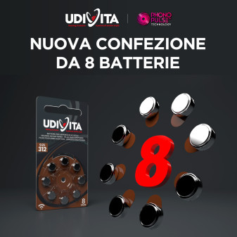 Udivita Misura 312 80 Batterie per Apparecchi Acustici Blister 8 pile