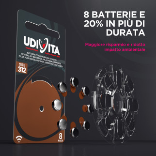 Udivita Misura 312 80 Batterie per Apparecchi Acustici Blister 8 pile