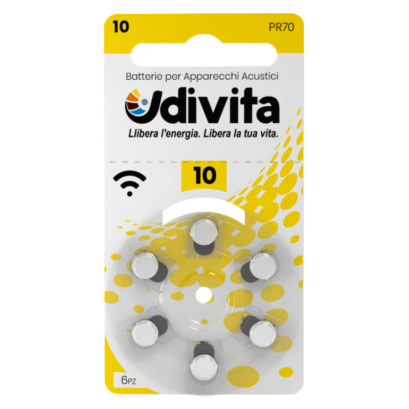 Udivita Batterie Protesi Acustiche Misura 10 Blister da 6