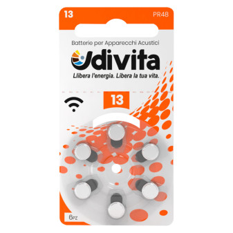 Udivita Batterie Protesi Acustiche Misura 13 Blister da 6