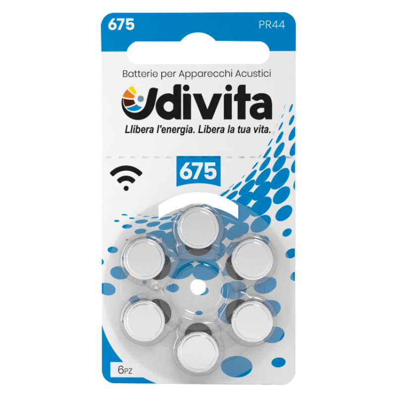 Udivita Batterie Protesi Acustiche Misura 675 Blister da 6
