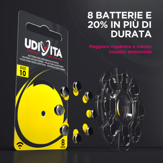 Udivita Batterie Protesi Acustiche Misura 10 Blister da 8
