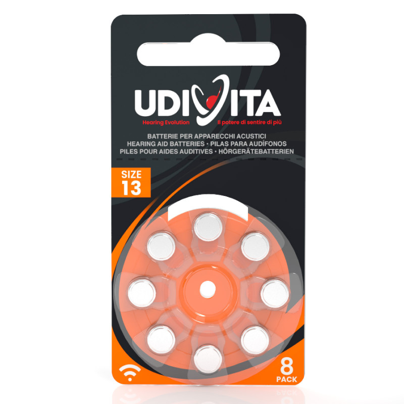 Udivita Batterie Protesi Acustiche Misura 13 Blister da 8