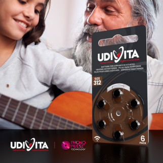 Udivita Misura 312 60 Batterie per Apparecchi Acustici Blister 6 pile