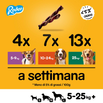Rodeo Duos Gusto Manzo e Formaggio per Cani per Cani 7 Stick Pedigree