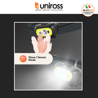 Uniross ProLite Torcia Frontale 350lm Ricaricabile Fascia Regolabile