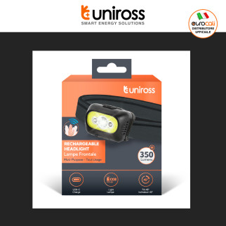 Uniross ProLite Torcia Frontale 350lm Ricaricabile Fascia Regolabile