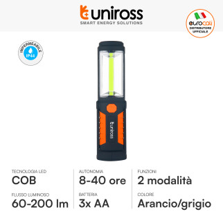 Uniross Torcia Multi-Uso 3W IP44 Doppia Funzione Torcia e Faretto