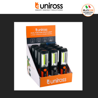 Uniross Torcia Multi-Uso 3W IP44 Doppia Funzione Torcia e Faretto