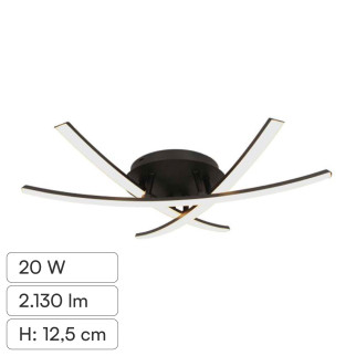 V-Tac VT-7792 Lampadario LED a Superficie 20W SMD Colore Nero