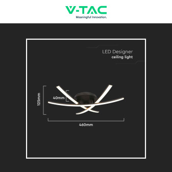 V-Tac VT-7792 Lampadario LED a Superficie 20W SMD Colore Nero