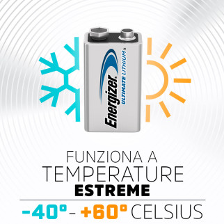 Energizer Ultimate Lithium Batteria E-Block Transistor 9V Lunga Durata