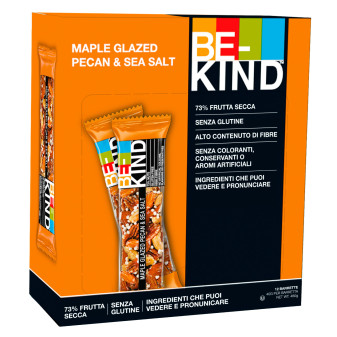 Snack con Noci Pecan Glassate Sciroppo Acero Sale Be-Kind