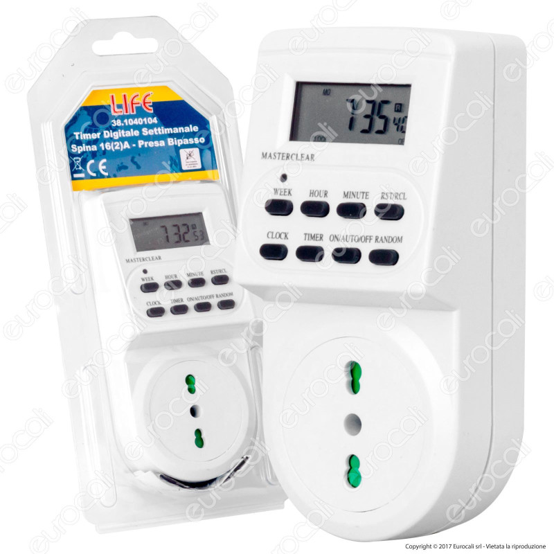 Life Timer Digitale Temporizzatore Settimanale Programmabile Presa