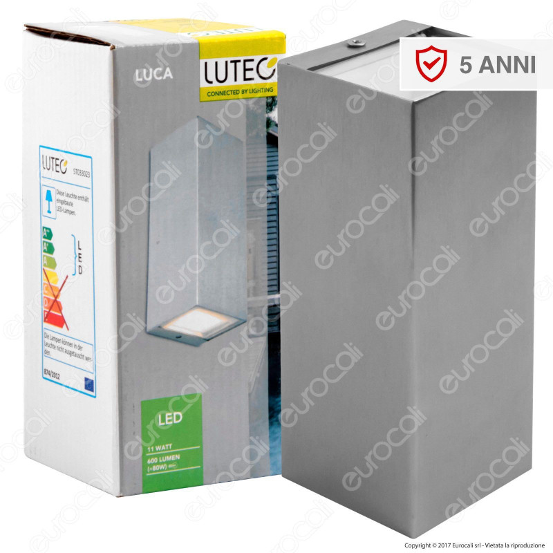Lutec Lampada LED da Muro 11W Wall Light Doppia Up&Down - mod.