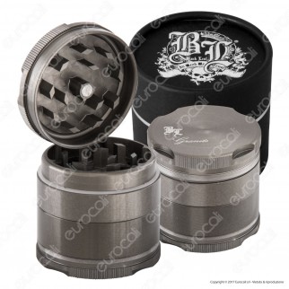 Grinder Tritatabacco Black Leaf 4 Parti in Alluminio Anodizzato