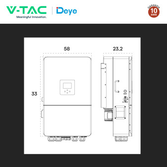 V-Tac Inverter Monofase Ibrido On-Grid / Off-Grid 5kW IP65