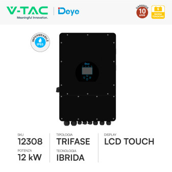 V-Tac Deye Inverter Trifase On-Grid / Off-Grid 12kW IP65