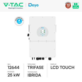 V-Tac Deye Inverter Trifase On-Grid / Off-Grid 25kW IP65