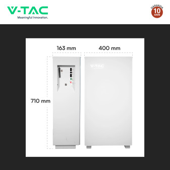 V-Tac Batteria BMS LiFePO4 51,2V 100Ah 5,12kWh Garanzia 10 Anni