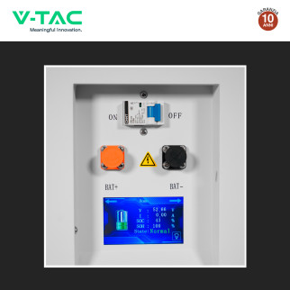 V-Tac Batteria BMS LiFePO4 51,2V 100Ah 5,12kWh Garanzia 10 Anni