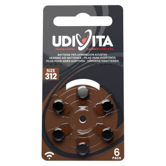 Udivita Batterie Protesi Acustiche Misura 312 Blister da 6