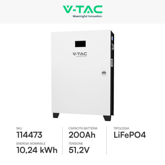 VT-12040 Accumulatore 10,24kWh Impianti Fotovoltaici CEI 0-21 V-Tac