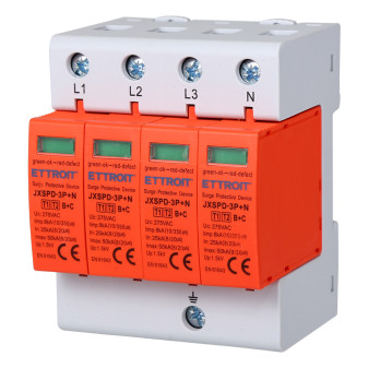 ETTROIT Scaricatore Di Sovratensione 3P+N 25KA-50KA T2 - Mod. JXSPD-3P+N