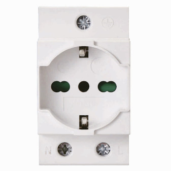 ETTROIT Presa Schuko + Bivalente 16A 220Vac MODULARE 2,5 Moduli DIN - Mod. JXDA-05