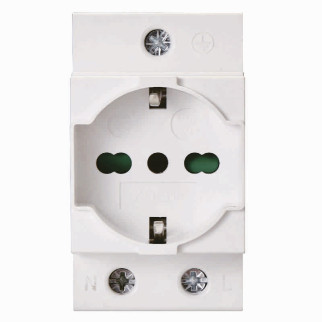 ETTROIT Presa Schuko + Bivalente 16A 220Vac MODULARE 2,5 Moduli DIN - Mod. JXDA-05