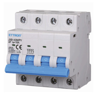 ETTROIT 4P Interruttore Magnetotermico Fotovoltaico DC 16A 6kA 1000V - Mod. JX6416