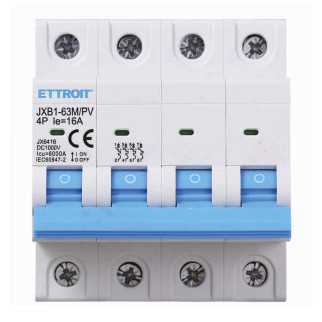 ETTROIT 4P Interruttore Magnetotermico Fotovoltaico DC 16A 6kA 1000V - Mod. JX6416