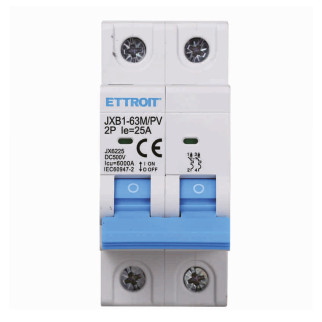 ETTROIT 2P Interruttore Magnetotermico Fotovoltaico DC 25A 6kA 500V - Mod. JX6225