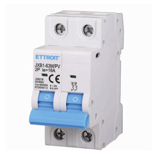 ETTROIT 2P Interruttore Magnetotermico Fotovoltaico DC 16A 6kA 500V - Mod. JX6216