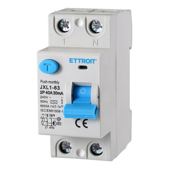 ETTROIT Interruttore Differenziale Puro 2P 63A 30mA 220V-6KA - Mod. JX326361