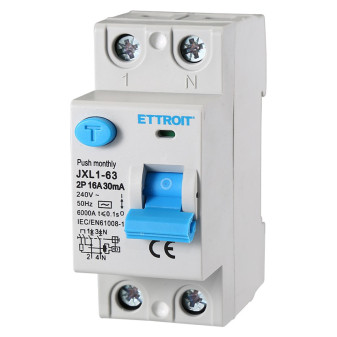 ETTROIT Interruttore Differenziale Puro 2P 16A 30mA 220V-6KA - Mod. JX321661