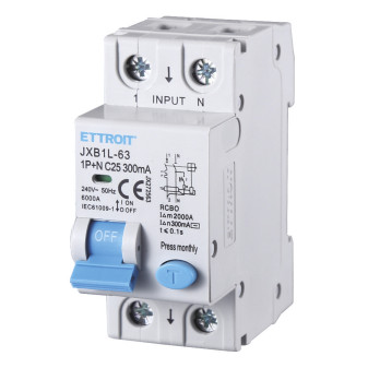 ETTROIT Magnetotermico Differenziale 1P+N 25A 300mA 220V-6KA - Mod. JX272563