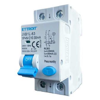 ETTROIT Magnetotermico Differenziale 1P+N 10A 30mA 220V-6KA - Mod. JX271061