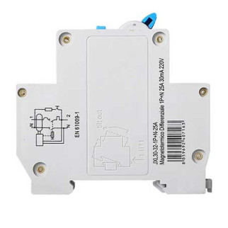 ETTROIT Magnetotermico Differenziale 1P+N 25A 30mA 220V-4.5KA - Mod. JX252540
